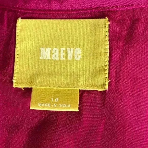 Anthropologie Maeve Top Size 10 Fuchsia Cutout Neckline - Picture 5 of 6